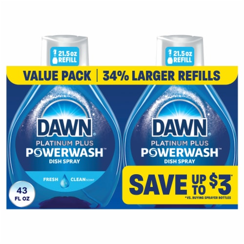 Dawn Powerwash 2 Refills Fresh Scent Spray Dish Soap Perspective: front