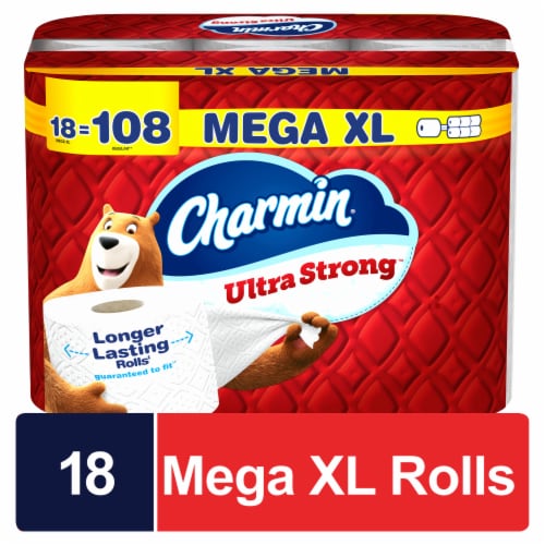 Charmin Ultra Strong 18 Mega XL Toilet Paper Roll Perspective: front