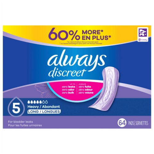 Always Discreet Pads for Women Heavy Absorbency Long Length Perspective: front