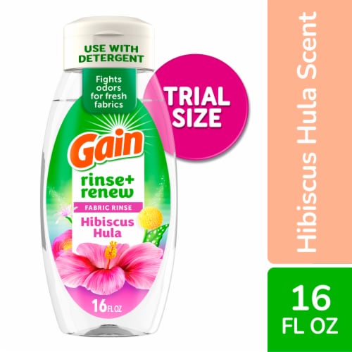 Gain Rinse and Renew Fabric Rinse, Hibiscus Hula, 16 fl oz, Odor Fighter Perspective: front