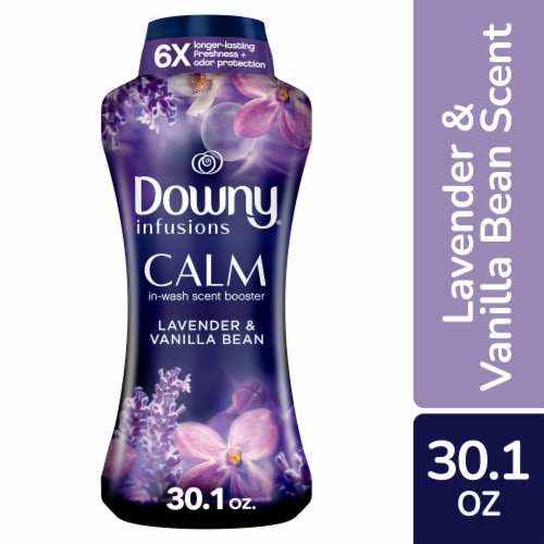 Downy Infusions Lavender and Vanilla Bean Calm In-Wash Scent Booster Beads Perspective: front
