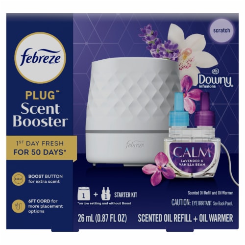 Febreze Plug Scent Booster Oil Refill & Oil Warmer - Calm Lavender & Vanilla Bean Perspective: front