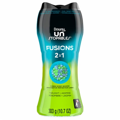 Downy® Unstopables™ Fusions 2-in-1 Twilight + Jasmine In-Wash Scent Booster Beads Perspective: front