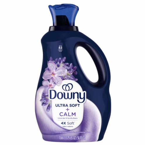 Downy Ultra Soft + Calm 4x Soft Lavender & Vanilla Bean Scent Liquid Fabric Softener Perspective: front