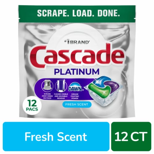 Cascade® Platinum Fresh Scent Dishwasher ActionPacs™ Perspective: front