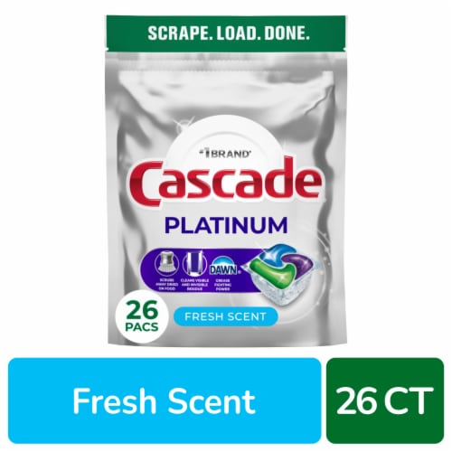Cascade Platinum Action Pacs Dish Soap Dishwasher Detergent Fresh Perspective: front