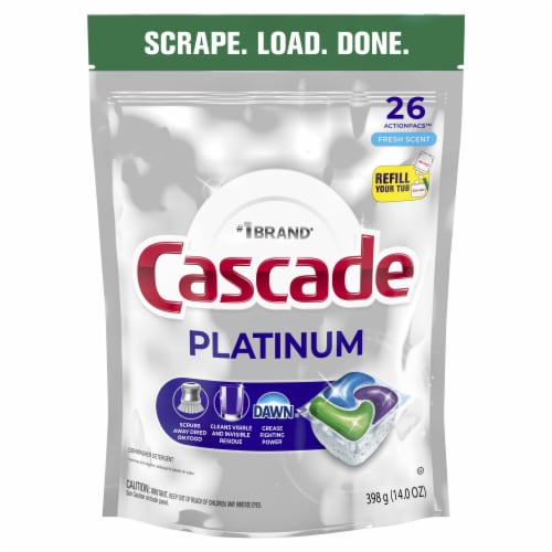 Cascade Platinum Dishwasher Pods Dishwasher Detergent Dish Detergent Soap Fresh Perspective: front