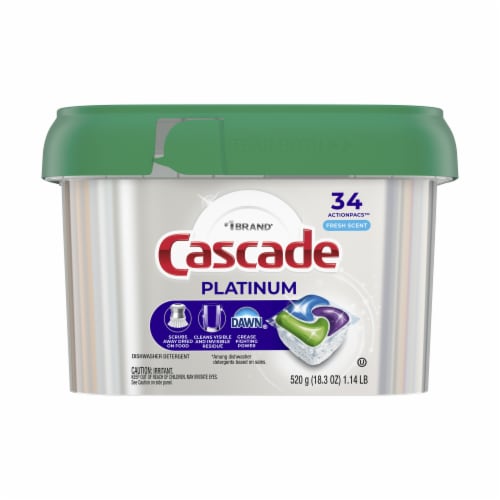 Cascade® Auto Dishwashing Pouch with Liquid & Powder Fresh Scent Perspective: front