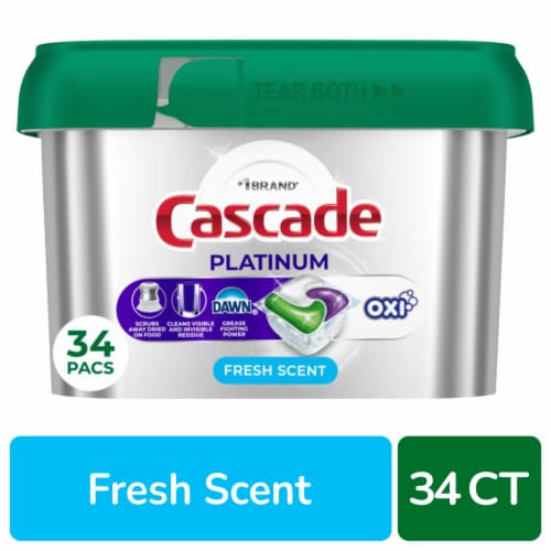 Cascade Platinum Dishwasher Pods Dishwasher Detergent Dish Detergent Soap Fresh Perspective: front