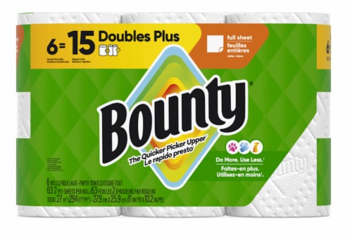 Bounty® 2 Ply Regular Paper Towel Roll - White Perspective: front