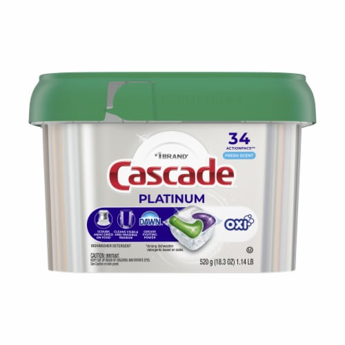 Cascade® Auto Dishwashing Pouch with Liquid & Powder Fresh Scent Perspective: front
