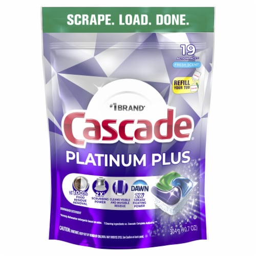 Cascade Platinum Plus Dishwasher Pods Dishwasher Detergent Dish Detergent Soap Fresh Perspective: front