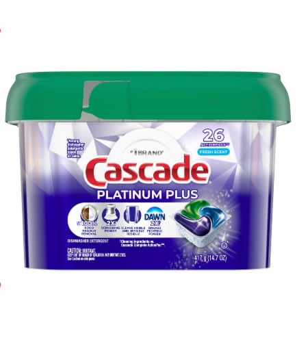 Cascade Platinum Plus Dishwasher Pods Dishwasher Detergent Dish Detergent Soap Fresh Perspective: front