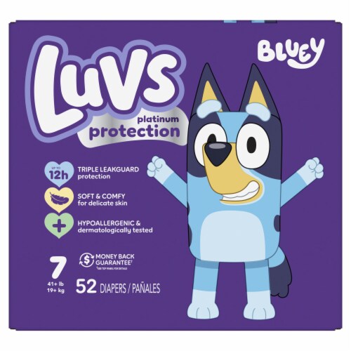 Luvs Platinum Protection Baby Diapers Size 7 (41 + lbs) Perspective: front