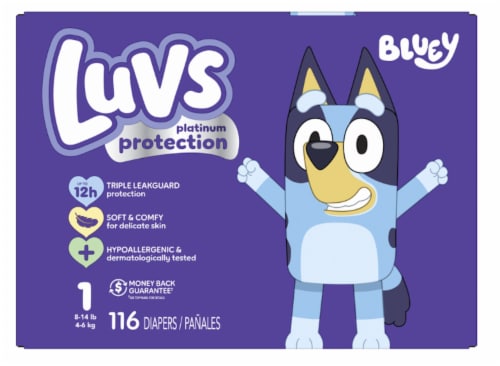Luvs Platinum Protection Baby Diapers Size 1 (8-14 lbs) Perspective: front