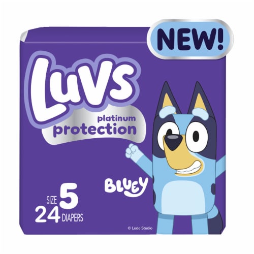 Luvs Platinum Protection Baby Diapers, Size 5 (27+ lbs) Perspective: front