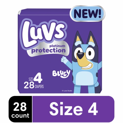 Luvs Platinum Protection Baby Diapers, Size 4 (22 - 37 lbs) Perspective: front