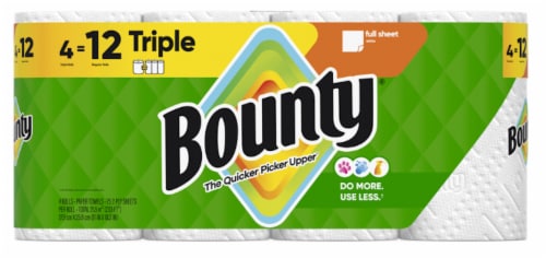 Bounty® 2 Ply Triple Paper Towel Rolls - White Perspective: front