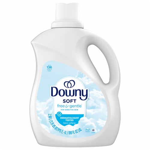 Downy® Soft Dermatologist Tested for Sensitive Skin Free & Gentle™ Liquid Fabric Softener Perspective: front