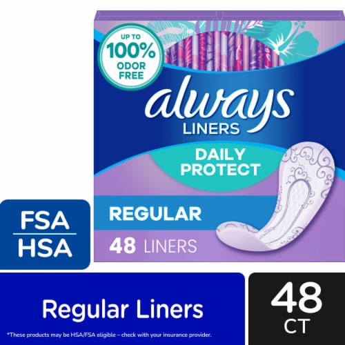Always Daily Protect Liners Regular Unscented Perspective: front