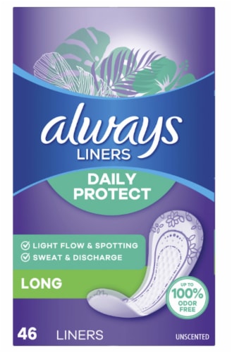 Always® Daily Protect Liners Long Length - Unscented Perspective: front