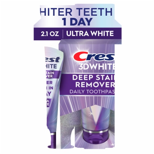 Crest 3DWhite Brilliance Deep Stain Remover Ultra White Toothpaste Perspective: front