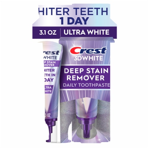 Crest 3DWhite Brilliance Deep Stain Remover Ultra White Toothpaste Perspective: front