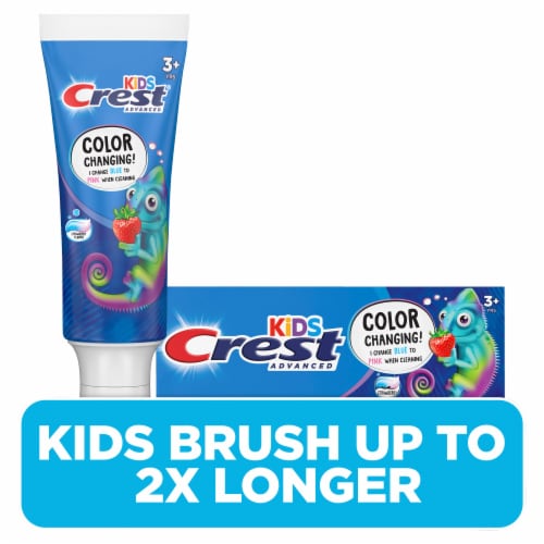 Crest Advanced Kid's Fluoride Toothpaste, Strawberry Flavor Perspective: front