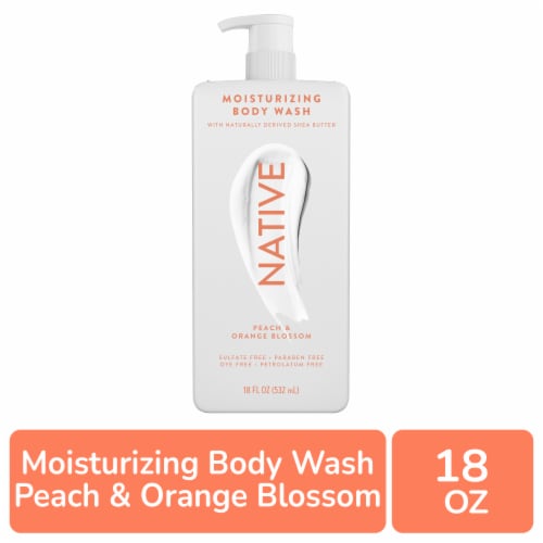 Native Peach & Orange Blossom Moisturizing Body Wash Perspective: front