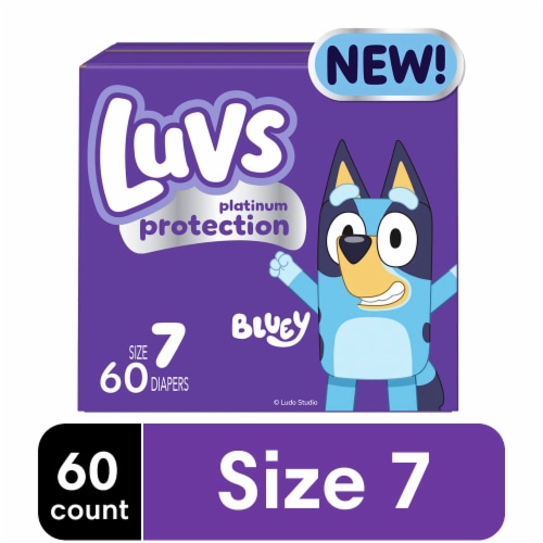 Luvs Platinum Protection Baby Diapers, Size 7 (41+lbs) Perspective: front