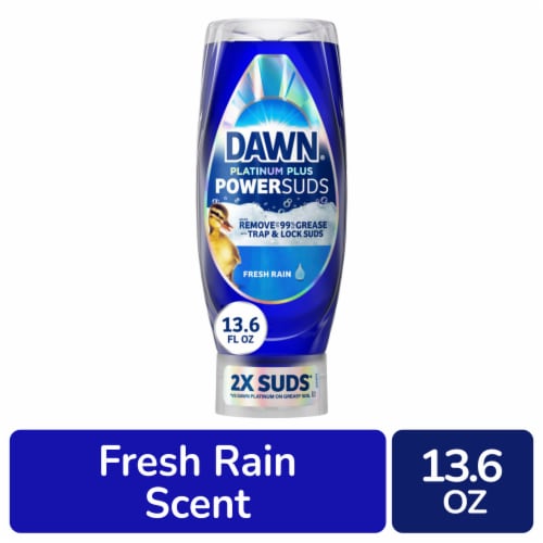 Dawn Platinum Plus PowerSuds Liquid Dish Soap EZ-Squeeze Bottle Perspective: front