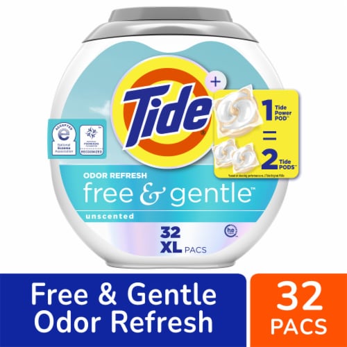 Tide Power Pods Free & Gentle Odor Refresh Laundry Detergent Pods Perspective: front