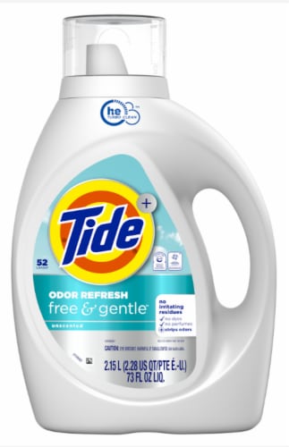 Tide® Free & Gentle™ Odor Refresh Unscented Liquid Laundry Detergent Perspective: front
