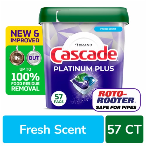 Cascade Platinum Plus Dishwasher Pods Dishwasher Detergent Dish Detergent Soap Fresh Perspective: front