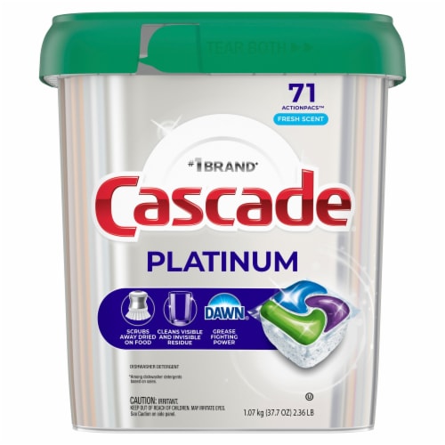 Cascade Platinum Dishwasher Pods Dishwasher Detergent Dish Detergent Soap Fresh Perspective: front
