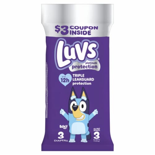 Luvs® Platinum Protection Baby Diapers Sample Pack Size 3 (16-28 lbs) Perspective: front