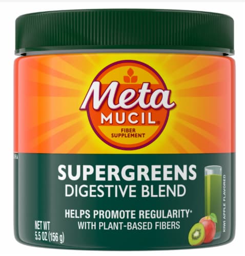 Metamucil® Fiber + Greens Kiwi Apple Fiber Supplement Powder Perspective: front