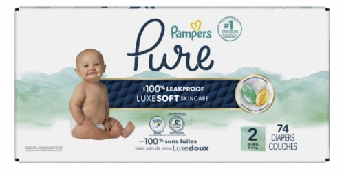 Pampers Pure Protection Baby Diapers Size 2 (12-18 lbs) Perspective: front