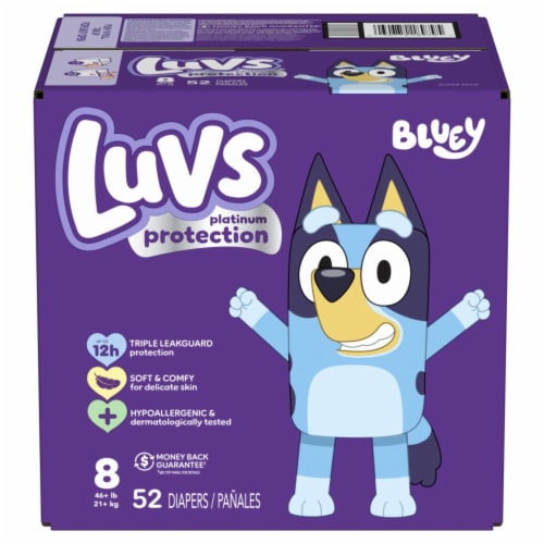 Luvs Platinum Protection Diapers - Size 8 (46+ Pounds) Perspective: front