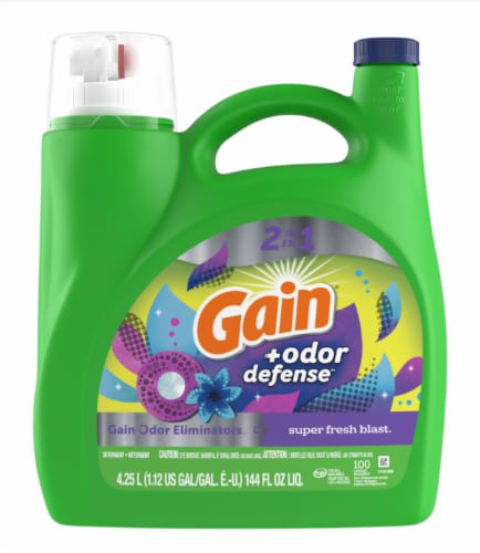 Gain® Odor Defense™ 2x High Suds Super Fresh Blast Liquid Laundry Detergent Perspective: front