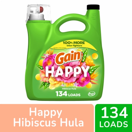 Gain Happy Hibiscus Hula Liquid Laundry Detergent Perspective: front