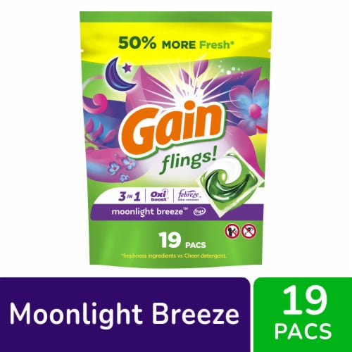 Gain Flings Moonlight Breeze Laundry Detergent Pods Perspective: front