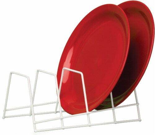 Panacea White Plate Rack Organizer Perspective: front