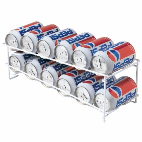 2-Tier Soda Can Organizer for Refrigerator, Automatic Rolling Fridge  Dispenser, Holds 12 Cans, 1 unit - Foods Co.