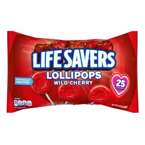 Life Savers® Wild Cherry Lollipops Valentine Candy Perspective: front