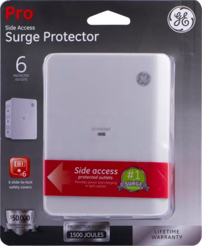 GE 6-outlet Surge Tap - White Perspective: front