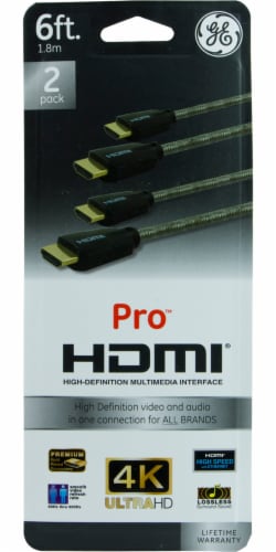 GE Pro HDMI Cable - 2 Pack - Gray Perspective: front