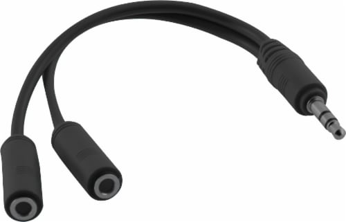 GE Audio Pigtail Splitter - Black Perspective: front