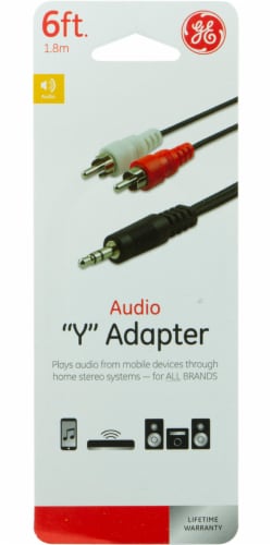 GE Audio Y Adapter - Black Perspective: front