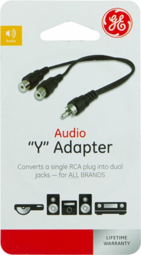 GE Audio Y Adapter - Black Perspective: front